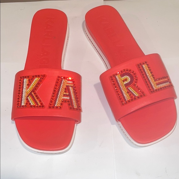 Karl Lagerfeld Poppy Slide Sandals Size 8 - Picture 2 of 4